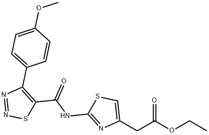 ethyl 2-[2-[[4-(4-methoxyphenyl)thiadiazole-5-carbonyl]amino]-1,3-thiazol-4-yl]acetate Structural