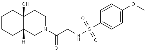 N-[2-[(4aS,8aS)-4a-hydroxy-1,3,4,5,6,7,8,8a-octahydroisoquinolin-2-yl]-2-oxoethyl]-4-methoxybenzenesulfonamide Structural