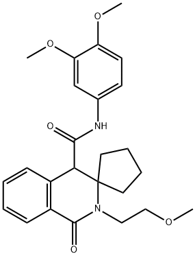 N-(3,4-dimethoxyphenyl)-2-(2-methoxyethyl)-1-oxospiro[4H-isoquinoline-3,1'-cyclopentane]-4-carboxamide Structural