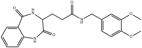 N-[(3,4-dimethoxyphenyl)methyl]-3-(2,5-dioxo-3,4-dihydro-1H-1,4-benzodiazepin-3-yl)propanamide Structural