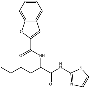 N-[1-oxo-1-(1,3-thiazol-2-ylamino)hexan-2-yl]-1-benzofuran-2-carboxamide Structural