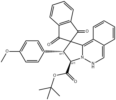 tert-butyl (2R,3R)-2-(4-methoxyphenyl)-1',3'-dioxospiro[3,10b-dihydro-2H-pyrrolo[2,1-a]phthalazine-1,2'-indene]-3-carboxylate Structural