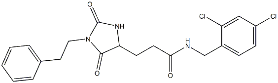 N-[(2,4-dichlorophenyl)methyl]-3-[2,5-dioxo-1-(2-phenylethyl)imidazolidin-4-yl]propanamide Structural