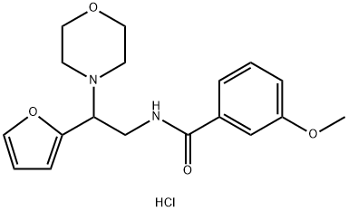 N-[2-(furan-2-yl)-2-morpholin-4-ylethyl]-3-methoxybenzamide hydrochloride Structural
