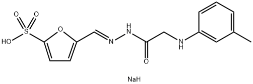 sodium 5-[(E)-[[2-(3-methylanilino)acetyl]hydrazinylidene]methyl]furan-2-sulfonate Structural