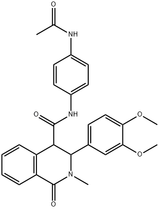N-(4-acetamidophenyl)-3-(3,4-dimethoxyphenyl)-2-methyl-1-oxo-3,4-dihydroisoquinoline-4-carboxamide Structural