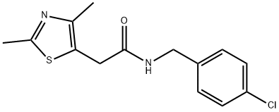 N-[(4-chlorophenyl)methyl]-2-(2,4-dimethyl-1,3-thiazol-5-yl)acetamide Structural