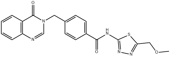 N-[5-(methoxymethyl)-1,3,4-thiadiazol-2-yl]-4-[(4-oxoquinazolin-3-yl)methyl]benzamide Structural