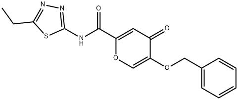 N-(5-ethyl-1,3,4-thiadiazol-2-yl)-4-oxo-5-phenylmethoxypyran-2-carboxamide Structural