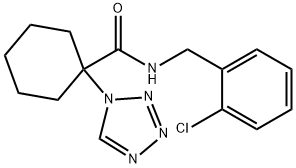 N-[(2-chlorophenyl)methyl]-1-(tetrazol-1-yl)cyclohexane-1-carboxamide Structural