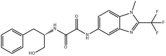 N'-[(2S)-1-hydroxy-3-phenylpropan-2-yl]-N-[1-methyl-2-(trifluoromethyl)benzimidazol-5-yl]oxamide Structural