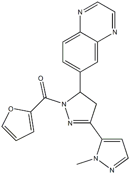 furan-2-yl-[5-(2-methylpyrazol-3-yl)-3-quinoxalin-6-yl-3,4-dihydropyrazol-2-yl]methanone Structural