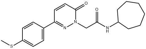 N-cycloheptyl-2-[3-(4-methylsulfanylphenyl)-6-oxopyridazin-1-yl]acetamide Structural