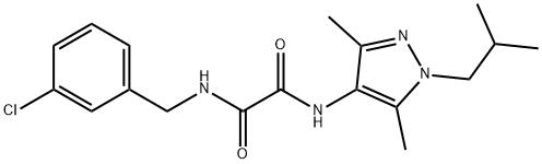 N-[(3-chlorophenyl)methyl]-N'-[3,5-dimethyl-1-(2-methylpropyl)pyrazol-4-yl]oxamide Structural