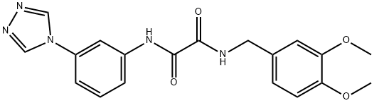 N-[(3,4-dimethoxyphenyl)methyl]-N'-[3-(1,2,4-triazol-4-yl)phenyl]oxamide Structural