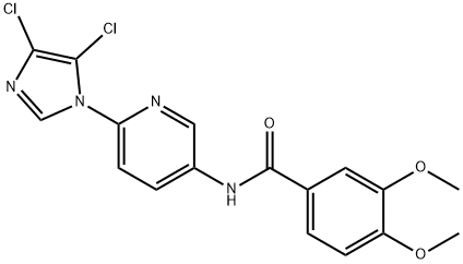 N-[6-(4,5-dichloroimidazol-1-yl)pyridin-3-yl]-3,4-dimethoxybenzamide Structural