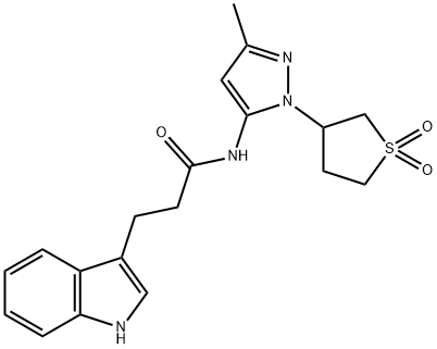 N-[2-(1,1-dioxothiolan-3-yl)-5-methylpyrazol-3-yl]-3-(1H-indol-3-yl)propanamide Structural