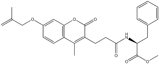 methyl (2S)-2-[3-[4-methyl-7-(2-methylprop-2-enoxy)-2-oxochromen-3-yl]propanoylamino]-3-phenylpropanoate Structural