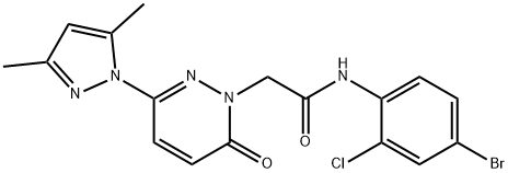 N-(4-bromo-2-chlorophenyl)-2-[3-(3,5-dimethylpyrazol-1-yl)-6-oxopyridazin-1-yl]acetamide Structural