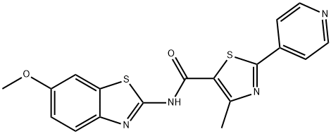 N-(6-methoxy-1,3-benzothiazol-2-yl)-4-methyl-2-pyridin-4-yl-1,3-thiazole-5-carboxamide Structural