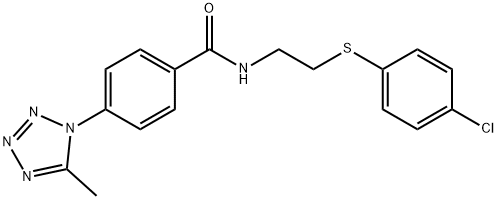 N-[2-(4-chlorophenyl)sulfanylethyl]-4-(5-methyltetrazol-1-yl)benzamide Structural