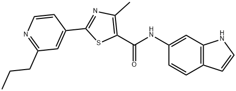 N-(1H-indol-6-yl)-4-methyl-2-(2-propylpyridin-4-yl)-1,3-thiazole-5-carboxamide Structural