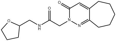 N-(oxolan-2-ylmethyl)-2-(3-oxo-6,7,8,9-tetrahydro-5H-cyclohepta[c]pyridazin-2-yl)acetamide Structural