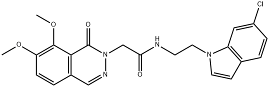 N-[2-(6-chloroindol-1-yl)ethyl]-2-(7,8-dimethoxy-1-oxophthalazin-2-yl)acetamide Structural