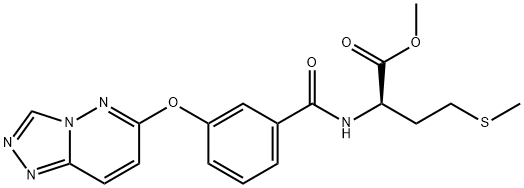 methyl (2R)-4-methylsulfanyl-2-[[3-([1,2,4]triazolo[4,3-b]pyridazin-6-yloxy)benzoyl]amino]butanoate Structural