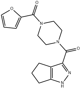 furan-2-yl-[4-(1,4,5,6-tetrahydrocyclopenta[c]pyrazole-3-carbonyl)piperazin-1-yl]methanone Structural