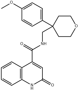 N-[[4-(4-methoxyphenyl)oxan-4-yl]methyl]-2-oxo-1H-quinoline-4-carboxamide Structural