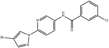 N-[6-(4-bromopyrazol-1-yl)pyridin-3-yl]-3-chlorobenzamide Structural