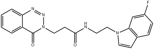 N-[2-(6-fluoroindol-1-yl)ethyl]-3-(4-oxo-1,2,3-benzotriazin-3-yl)propanamide Structural