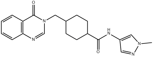 N-(1-methylpyrazol-4-yl)-4-[(4-oxoquinazolin-3-yl)methyl]cyclohexane-1-carboxamide Structural