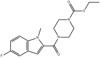 ethyl 4-(5-fluoro-1-methylindole-2-carbonyl)piperazine-1-carboxylate Structural