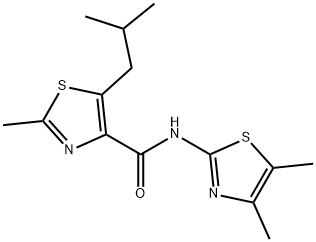 N-(4,5-dimethyl-1,3-thiazol-2-yl)-2-methyl-5-(2-methylpropyl)-1,3-thiazole-4-carboxamide Structural
