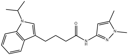 N-(1,5-dimethylpyrazol-3-yl)-4-(1-propan-2-ylindol-3-yl)butanamide Structural