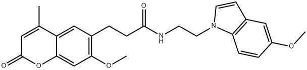 N-[2-(5-methoxyindol-1-yl)ethyl]-3-(7-methoxy-4-methyl-2-oxochromen-6-yl)propanamide Structural