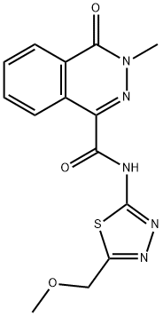 N-[5-(methoxymethyl)-1,3,4-thiadiazol-2-yl]-3-methyl-4-oxophthalazine-1-carboxamide Structural