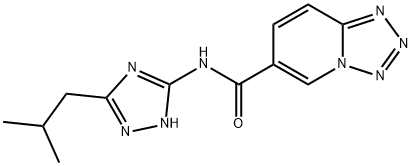 N-[5-(2-methylpropyl)-1H-1,2,4-triazol-3-yl]tetrazolo[1,5-a]pyridine-6-carboxamide Structural