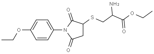 ethyl 2-amino-3-[1-(4-ethoxyphenyl)-2,5-dioxopyrrolidin-3-yl]sulfanylpropanoate Structural