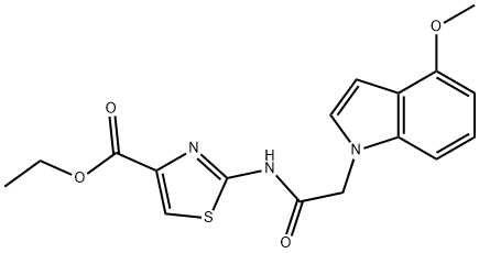 ethyl 2-[[2-(4-methoxyindol-1-yl)acetyl]amino]-1,3-thiazole-4-carboxylate Structural