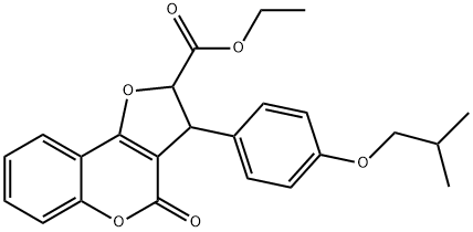 ethyl 3-[4-(2-methylpropoxy)phenyl]-4-oxo-2,3-dihydrofuro[3,2-c]chromene-2-carboxylate Structural