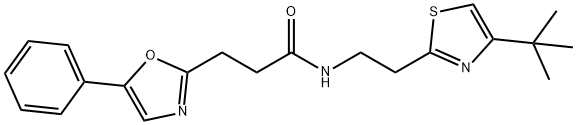 N-[2-(4-tert-butyl-1,3-thiazol-2-yl)ethyl]-3-(5-phenyl-1,3-oxazol-2-yl)propanamide Structural