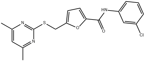 N-(3-chlorophenyl)-5-[(4,6-dimethylpyrimidin-2-yl)sulfanylmethyl]furan-2-carboxamide Structural
