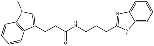 N-[3-(1H-benzimidazol-2-yl)propyl]-3-(1-methylindol-3-yl)propanamide Structural