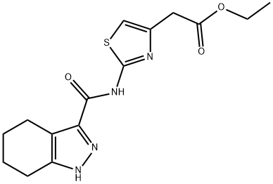 ethyl 2-[2-(4,5,6,7-tetrahydro-1H-indazole-3-carbonylamino)-1,3-thiazol-4-yl]acetate Structural