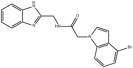 N-(1H-benzimidazol-2-ylmethyl)-2-(4-bromoindol-1-yl)acetamide Structural