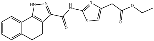 ethyl 2-[2-(4,5-dihydro-2H-benzo[g]indazole-3-carbonylamino)-1,3-thiazol-4-yl]acetate Structural