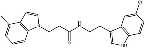 N-[2-(5-chloro-1H-indol-3-yl)ethyl]-3-(4-methylindol-1-yl)propanamide Structural